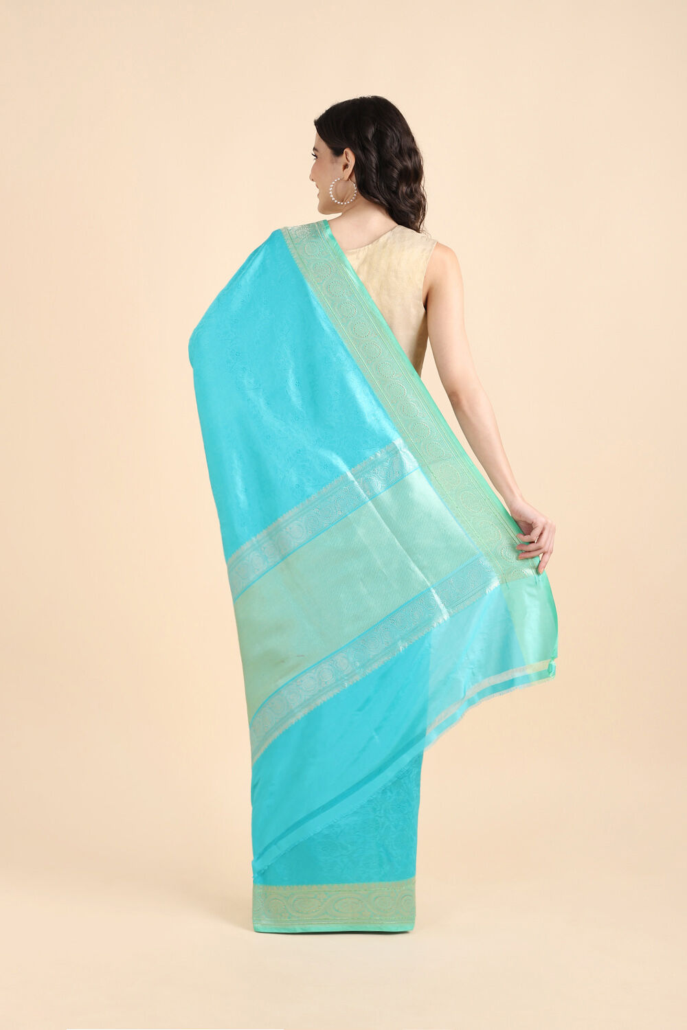Light Blue Pure Silk Banarasi Saree image number null