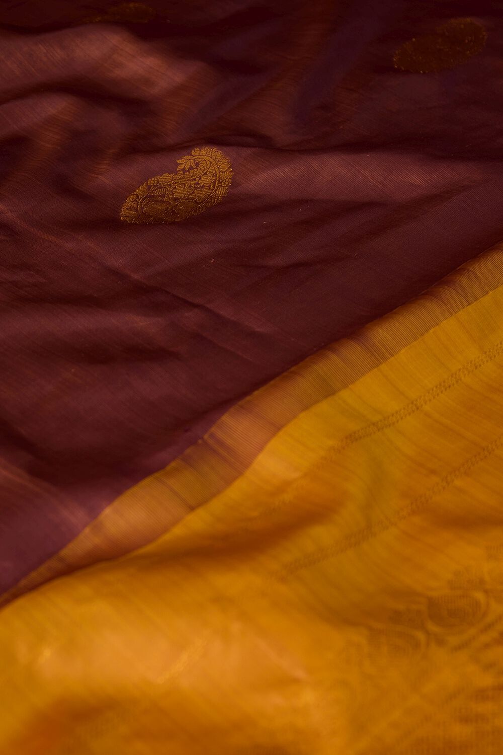 Brown Pure Silk Woven Kanjivaram Saree image number null