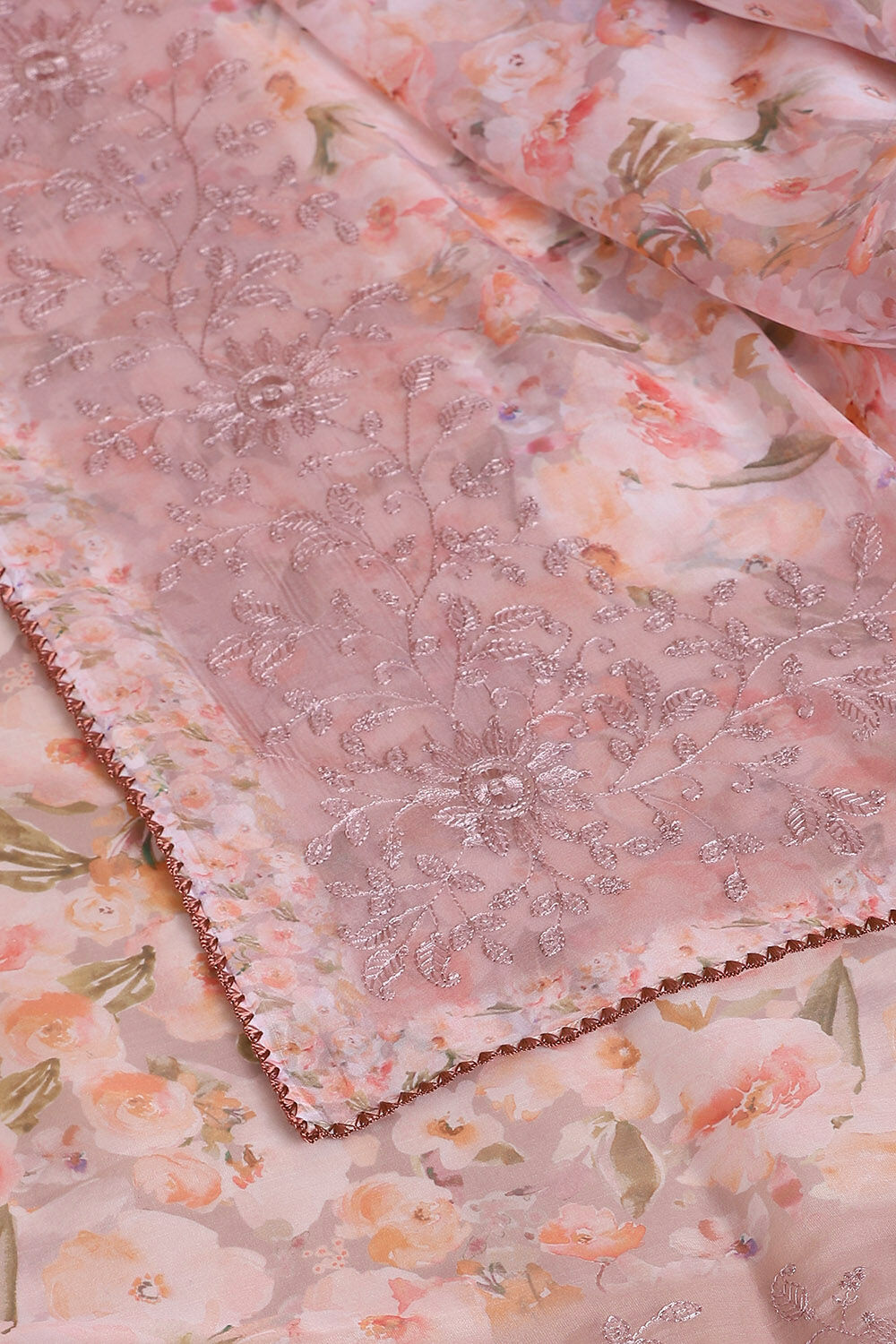 Light Pure Pink Embroidered Saree image number null