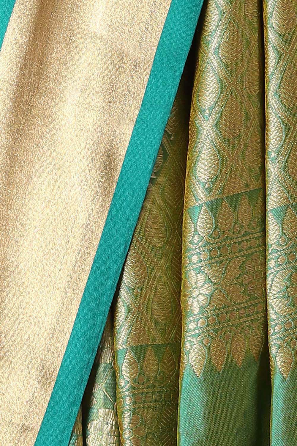 Green Pure Silk Banarasi Brocade Saree image number null
