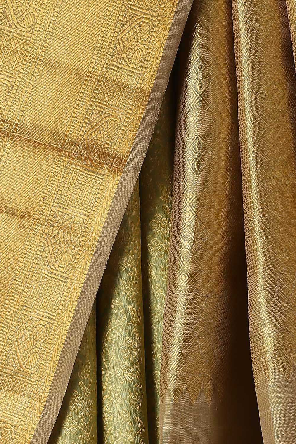 Light Green Pure Silk Kanjivaram Saree image number null