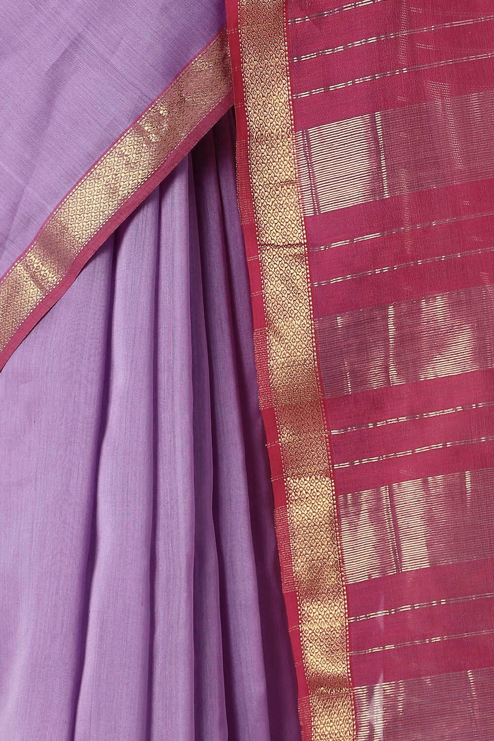Light Violet Pure Silk Cotton Maheswari Saree image number null