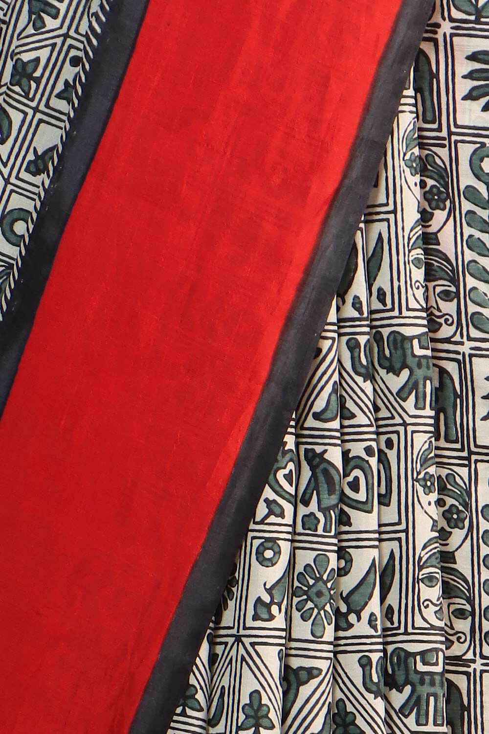 Multicolored Pure Silk Printed Saree image number null