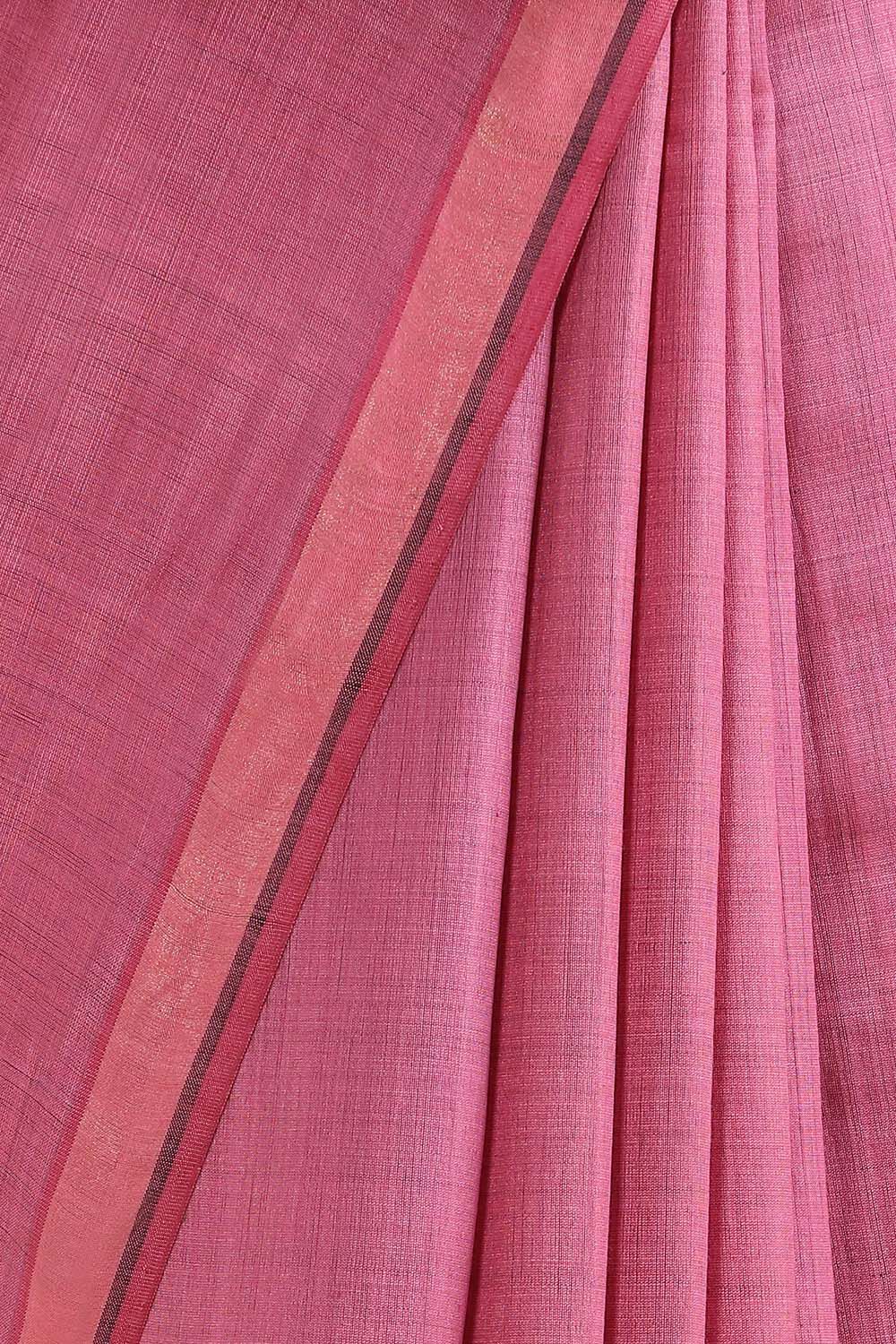 Pink Pure Silk Viscose Bhagalpuri Saree image number null