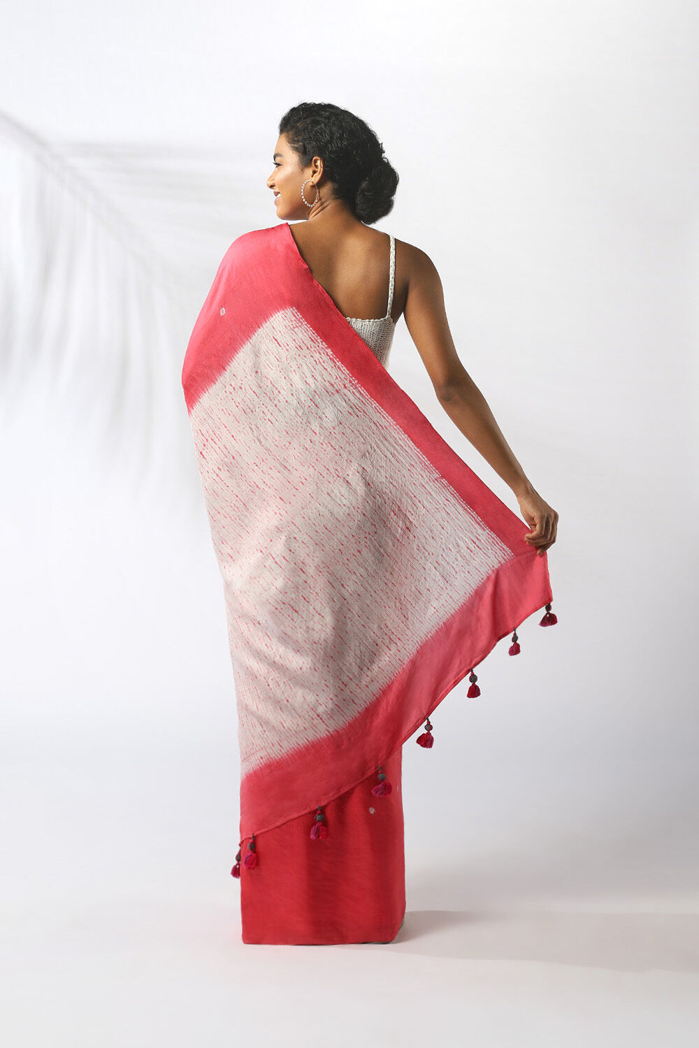 Red Pure Silk Shibori Saree image number null