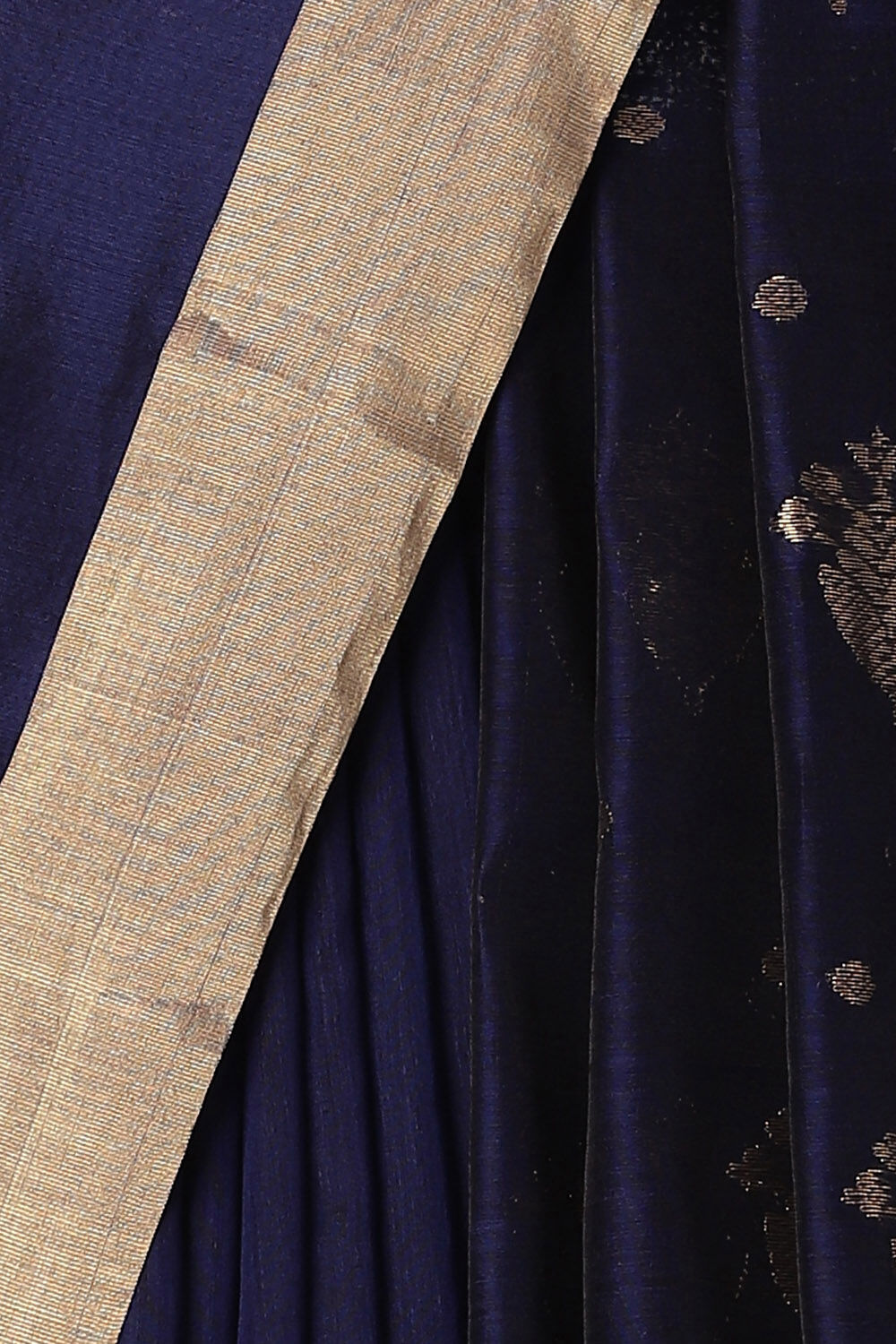Blue Pure Silk Cotton Chanderi Saree image number null