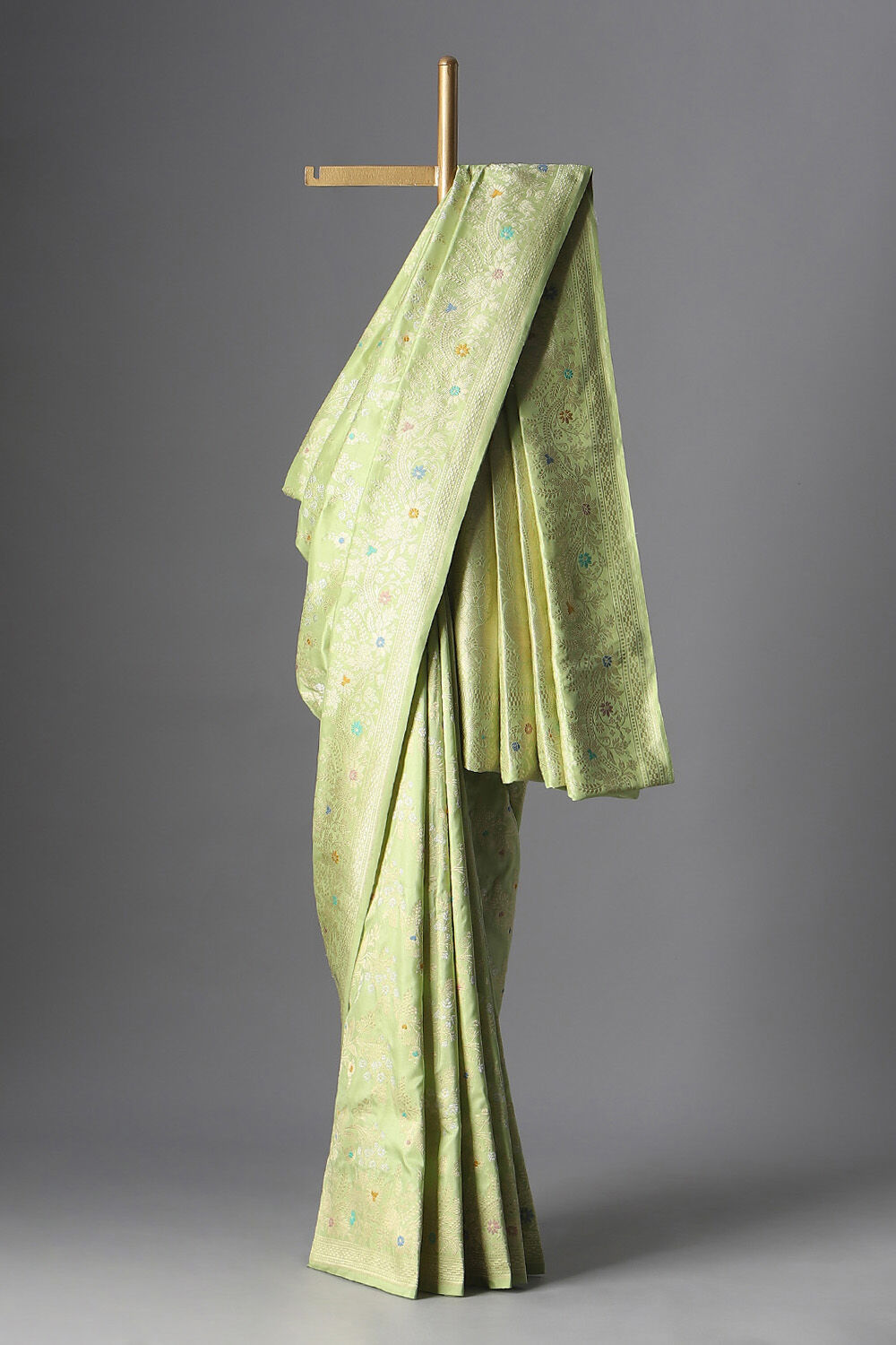 Light Green Pure Silk Banarasi Saree image number null