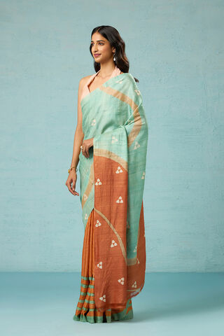 Orange Chattisgarh Pure Tussar Silk Hand Painted Saree thumbnail image number null