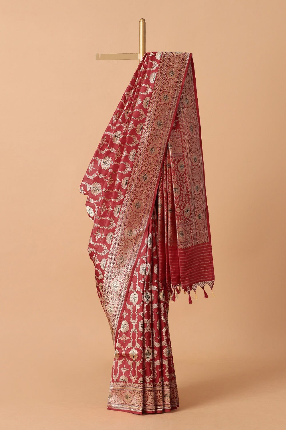Red Pure Silk Banarasi Saree image number null