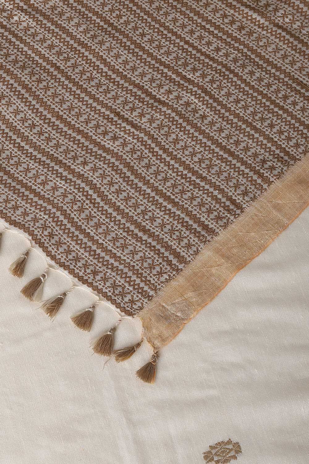 Off White Pure Eri Assam Saree image number null