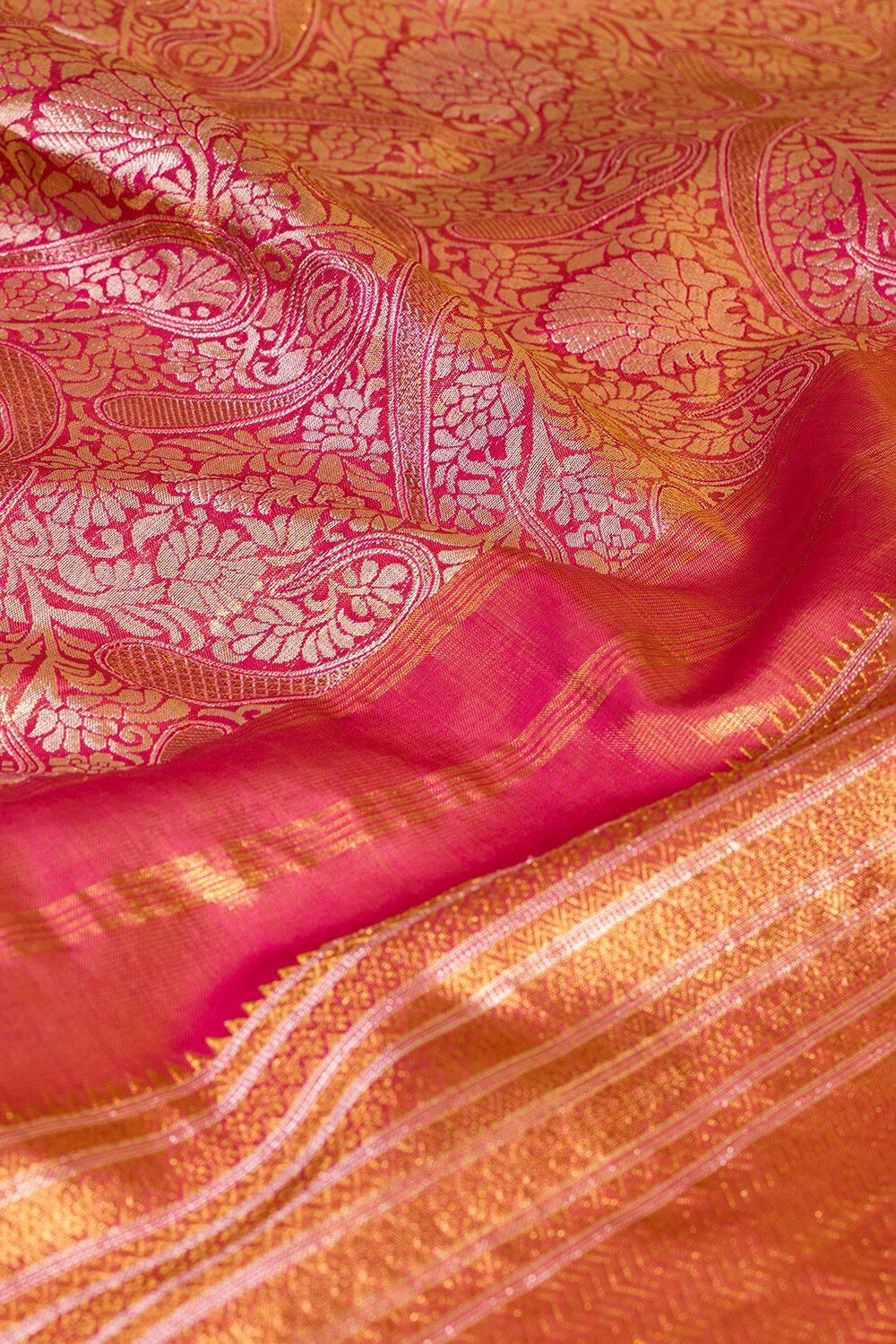 Light Pink Kanjeevaram Pure Silk Tissue Brocade Saree image number null