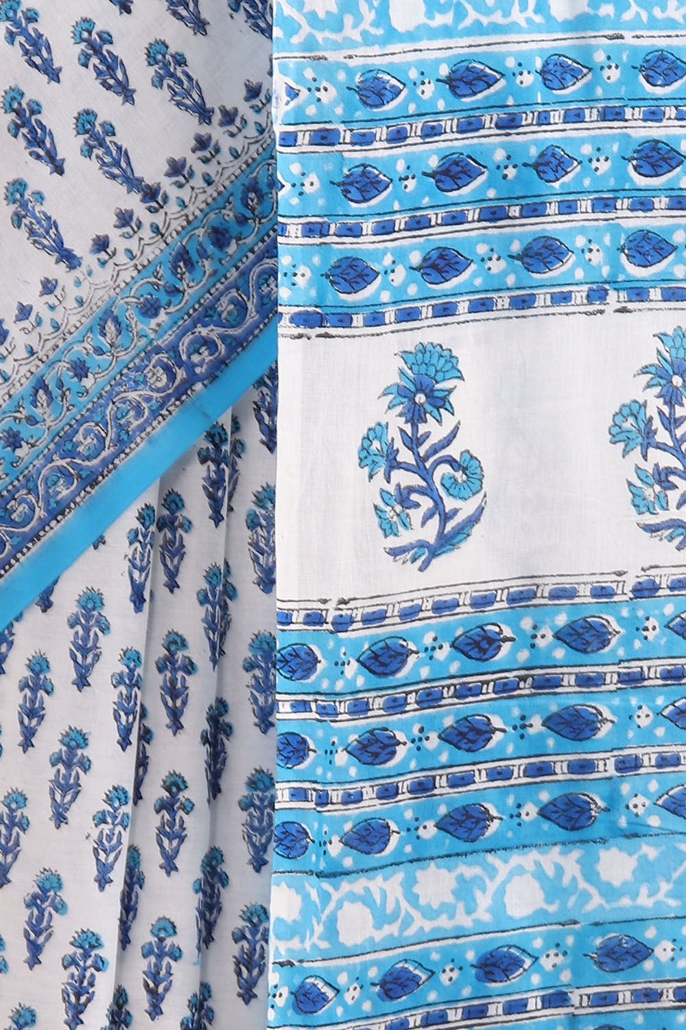 White Pure Cotton Sanganeri Printed Saree image number null