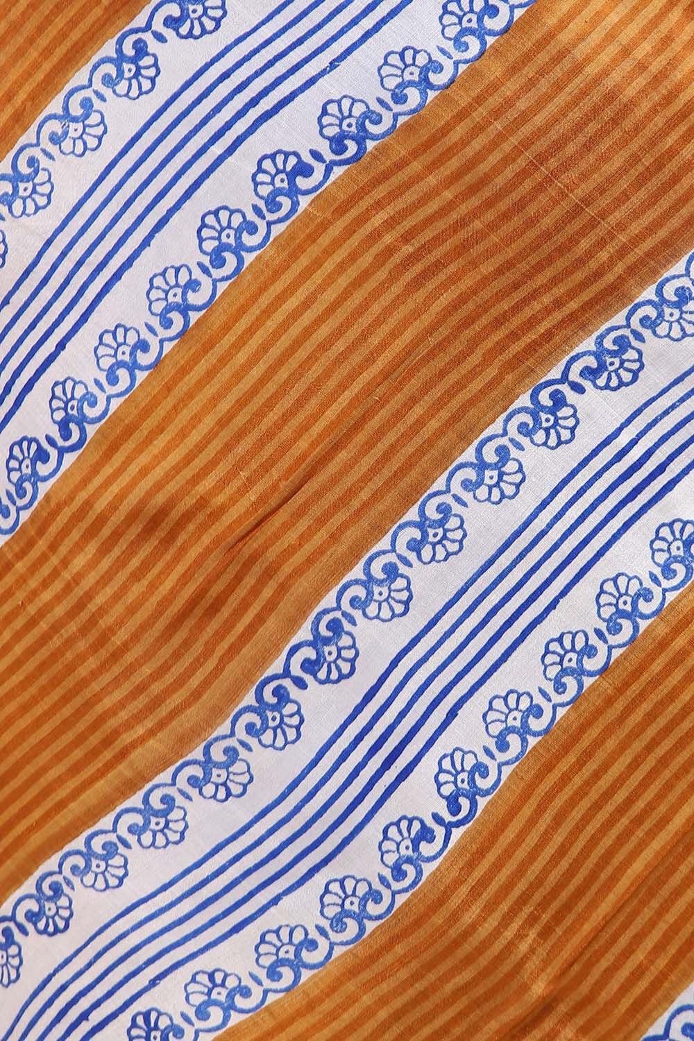 Dark Blue Pure Silk Printed Saree image number null