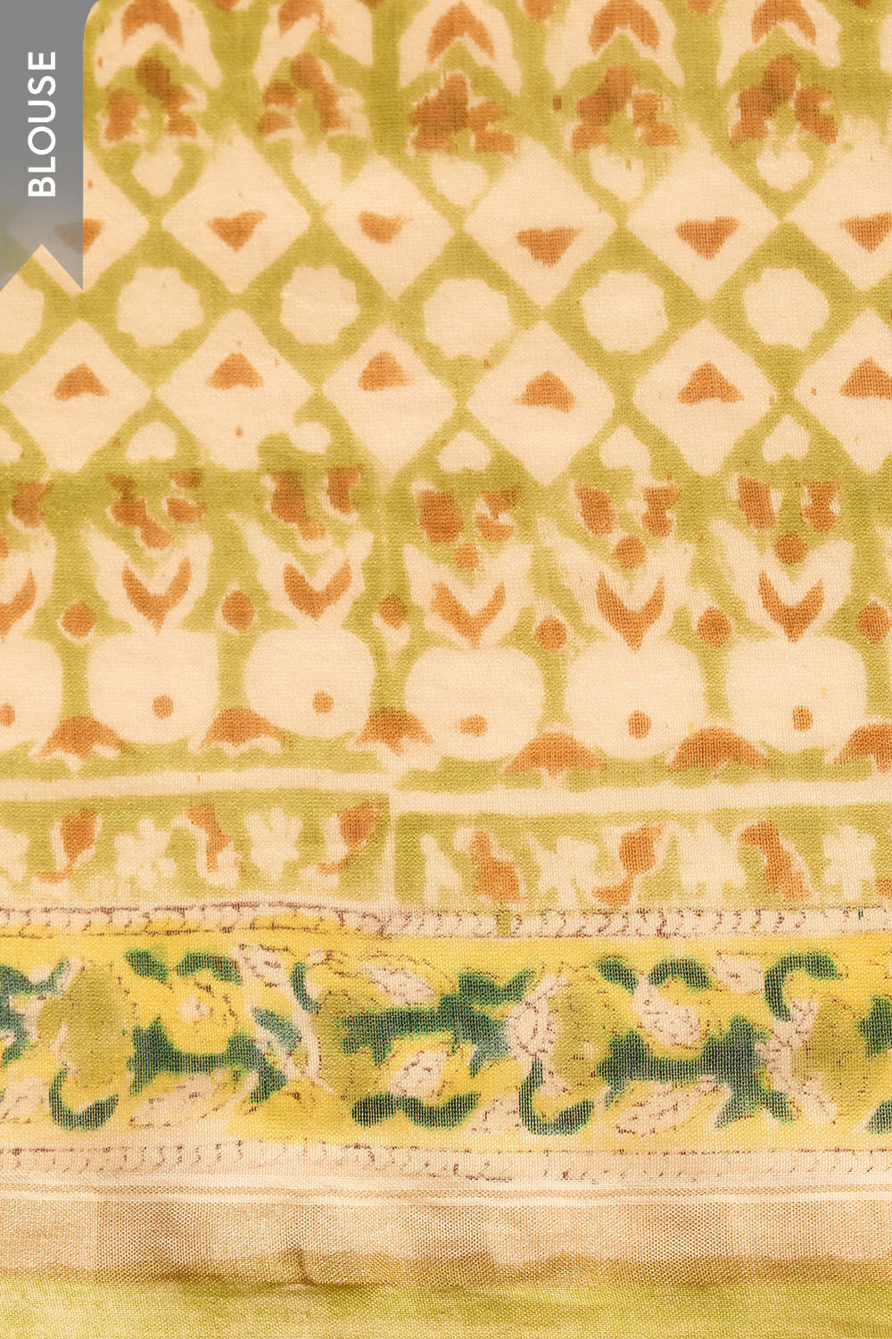 Yellow Rajasthan Pure Silk Cotton Printed Sanganeri Saree image number null