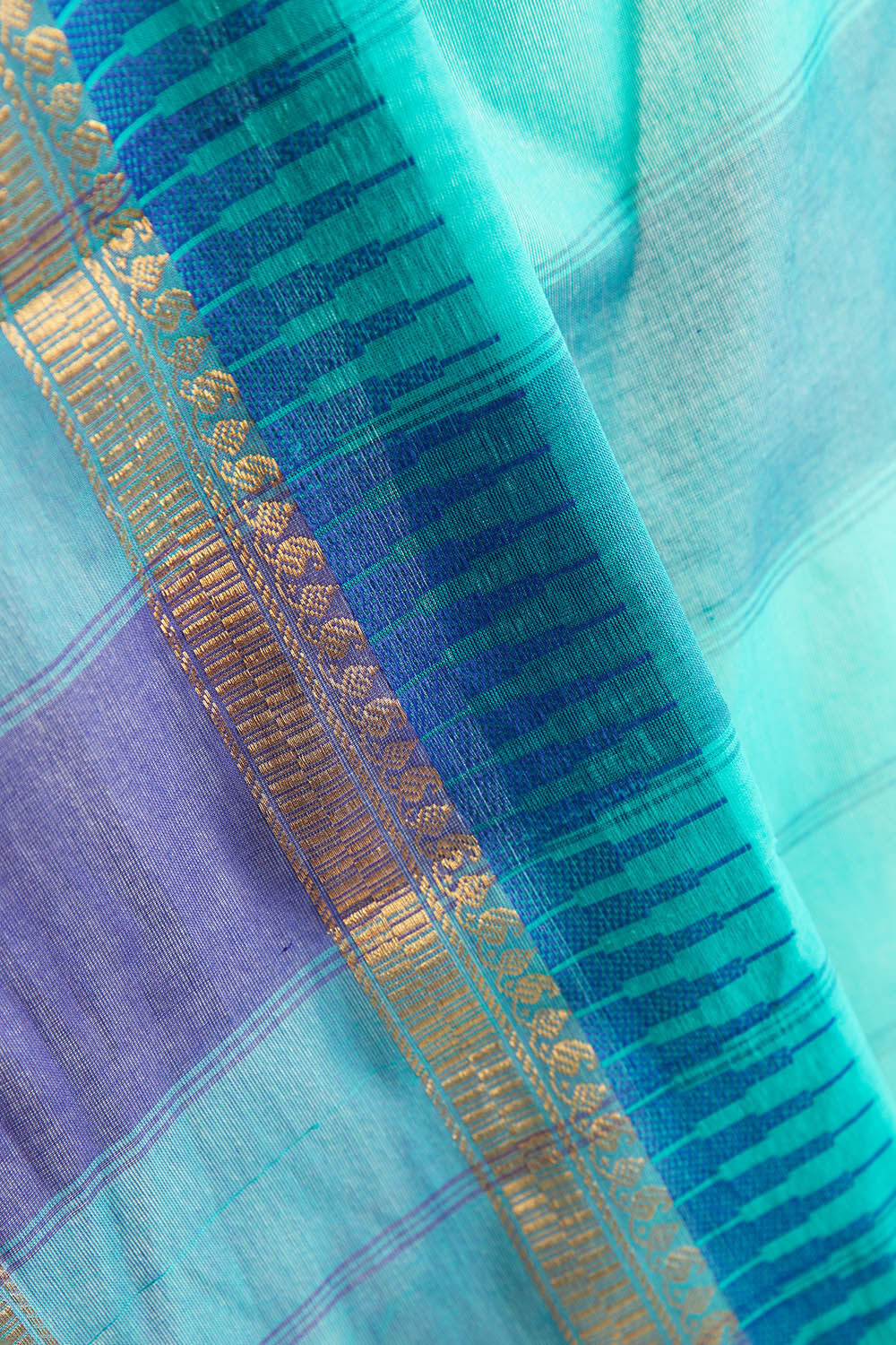 Blue Woven Pure South Cotton Saree image number null