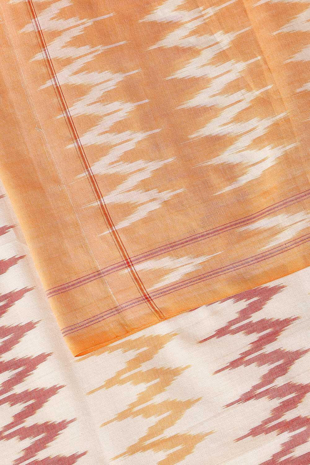 Off Pure White Cotton Pochampalli Ikat image number null
