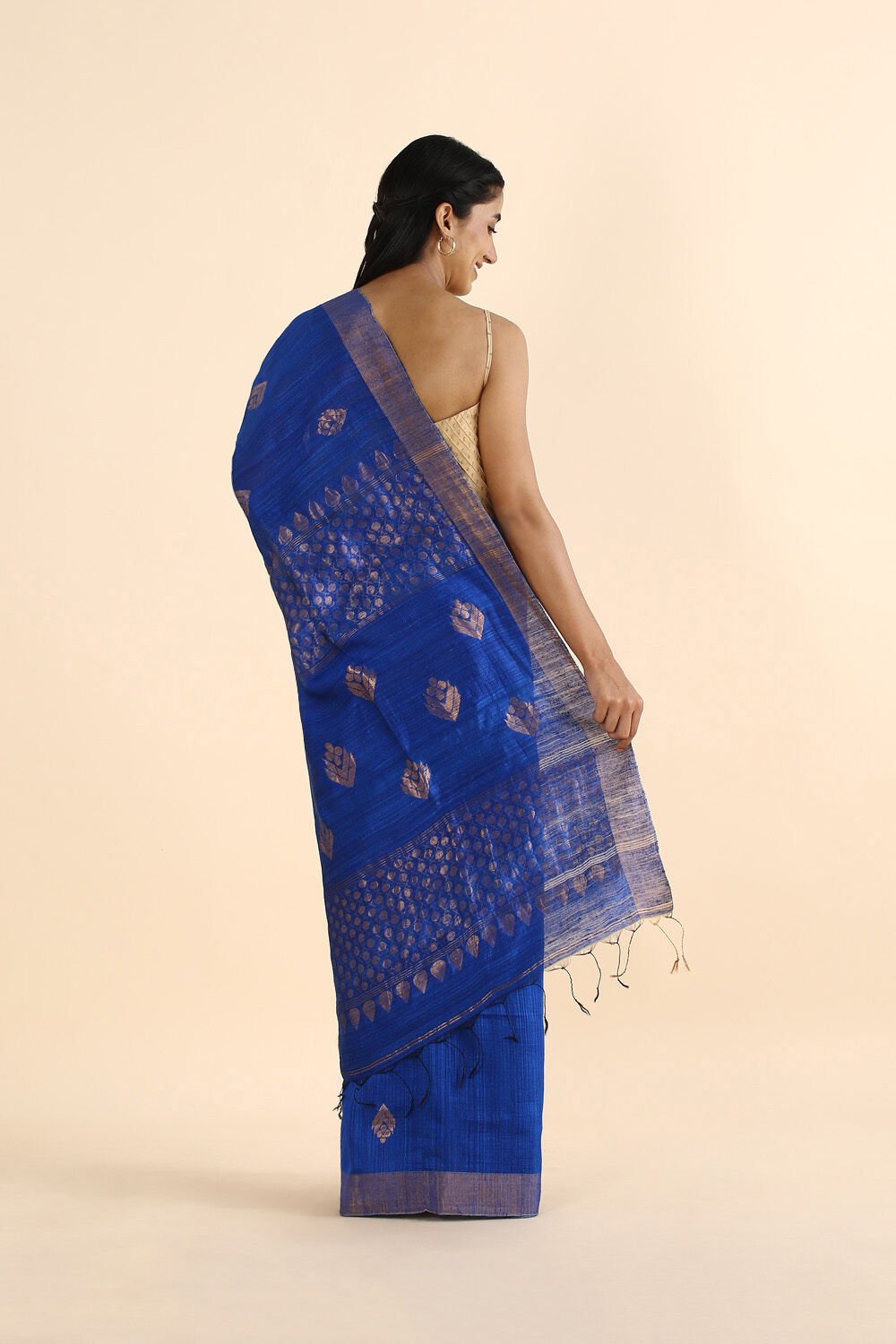 Blue Pure Silk Vanya Jamdani Saree image number null