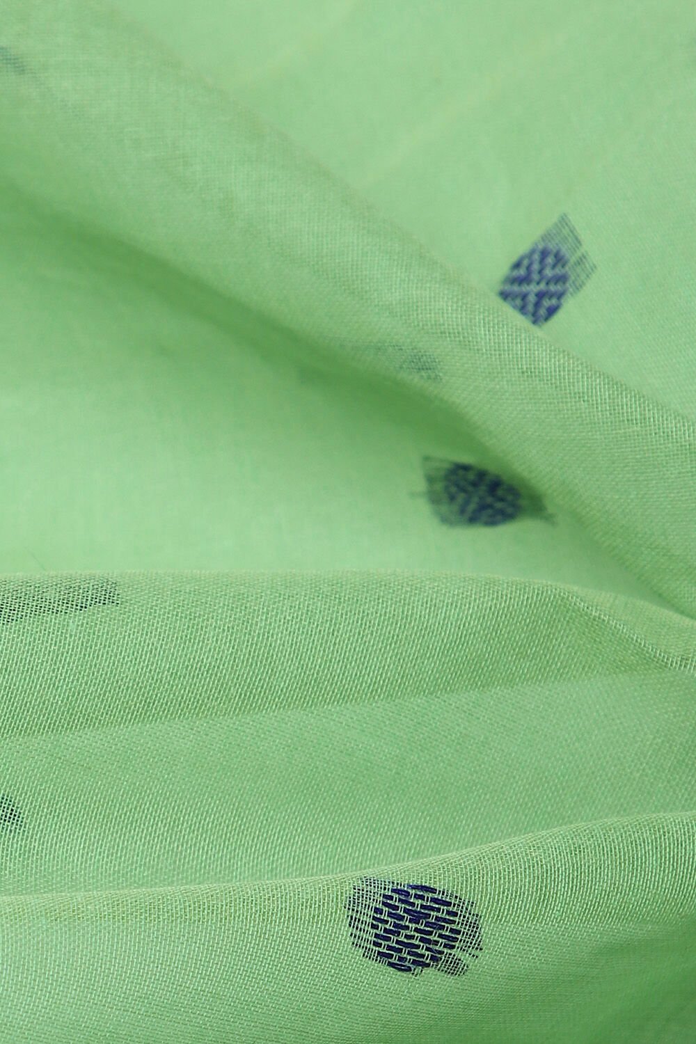 Light Pure Green Cotton Bengal Saree image number null