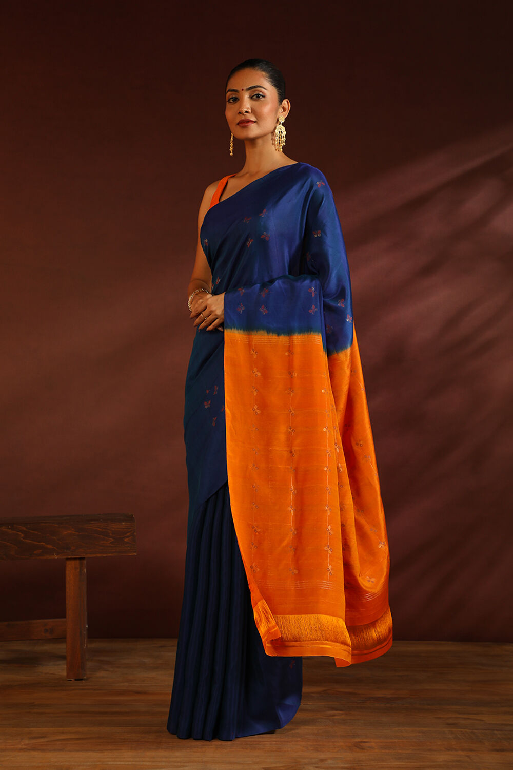 Blue South Silk Tencel Woven Saree image number null