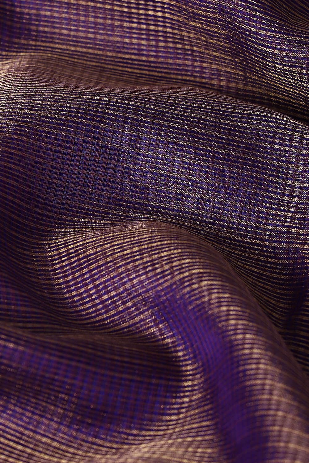 Violet Pure Silk Cotton Maheswari Saree image number null