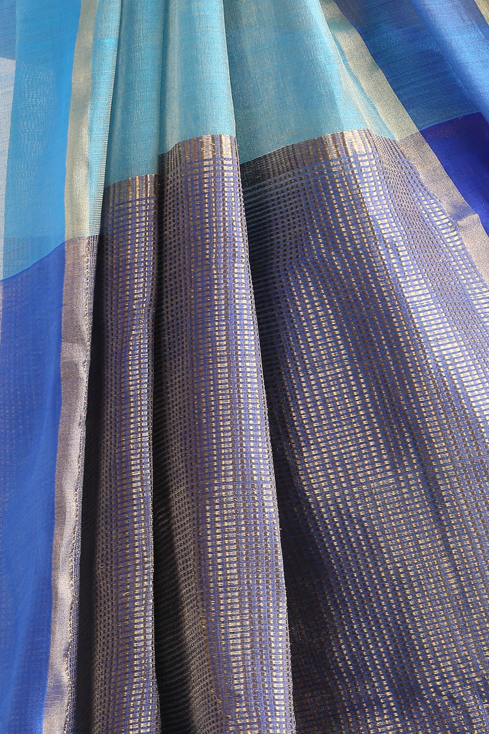 Light Blue Pure Cotton Tissue Chanderi Saree image number null