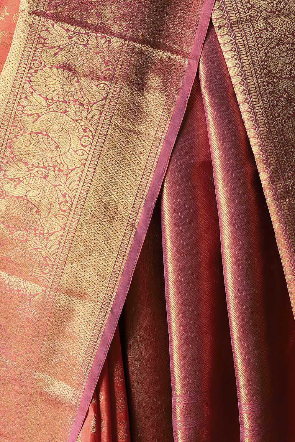 Orange Pure Silk Kanjivaram Saree image number null