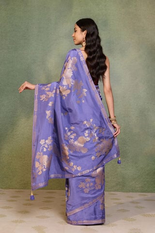 Violet Woven Pure Viscose Saree thumbnail image number null