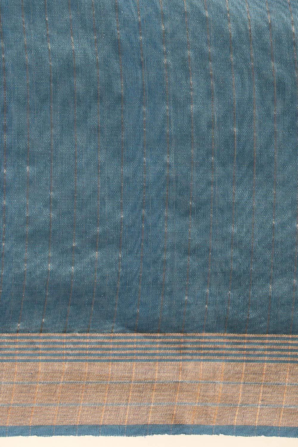 Light Blue Pure Silk Cotton Woven Bengali Saree image number null