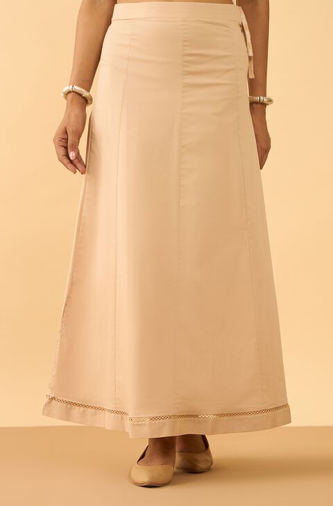 Beige Woven Cotton Lycra Inskirt