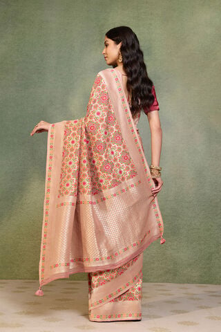 Light Pink Woven Pure Viscose Saree thumbnail image number null