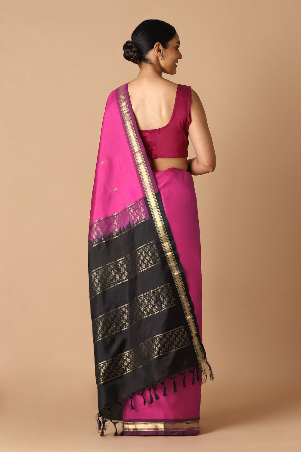 Pink Pure Silk Kanjivaram inspired Saree image number null