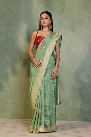 Light Green Woven Design Viscose Saree thumbnail image number null