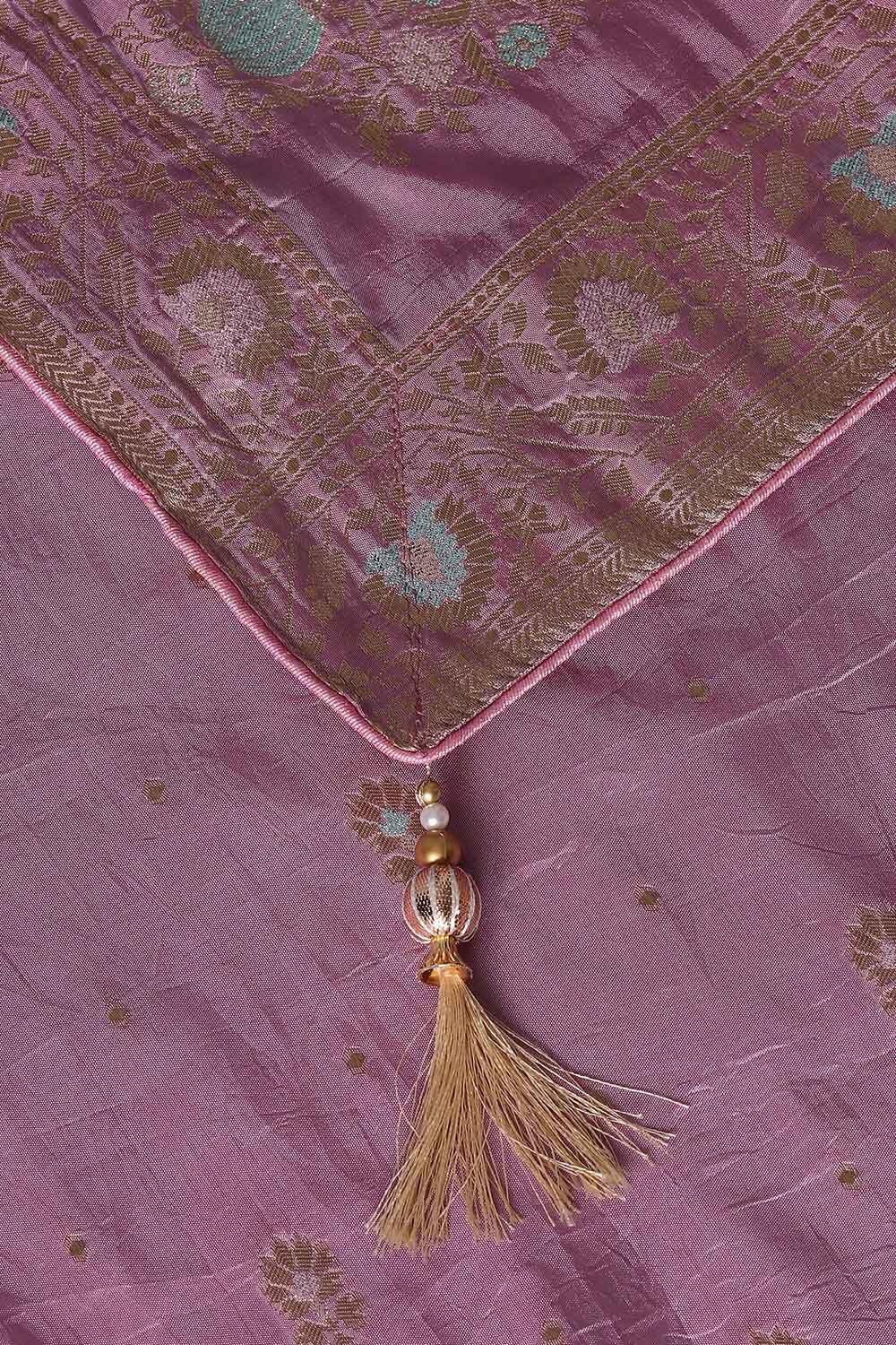 Violet Viscose Luxe Woven Saree image number null