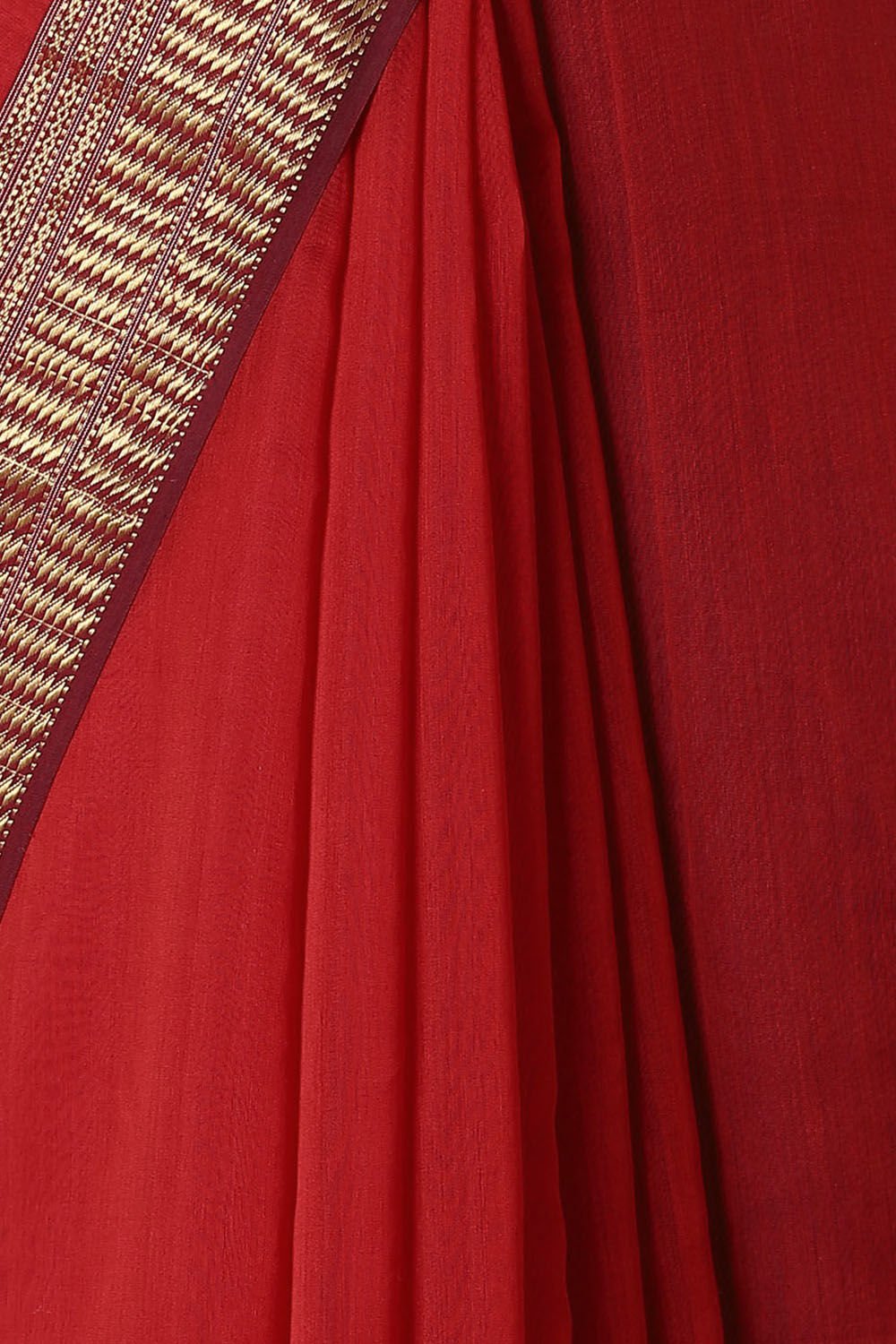 Red Pure Silk Cotton Maheswari Saree image number null