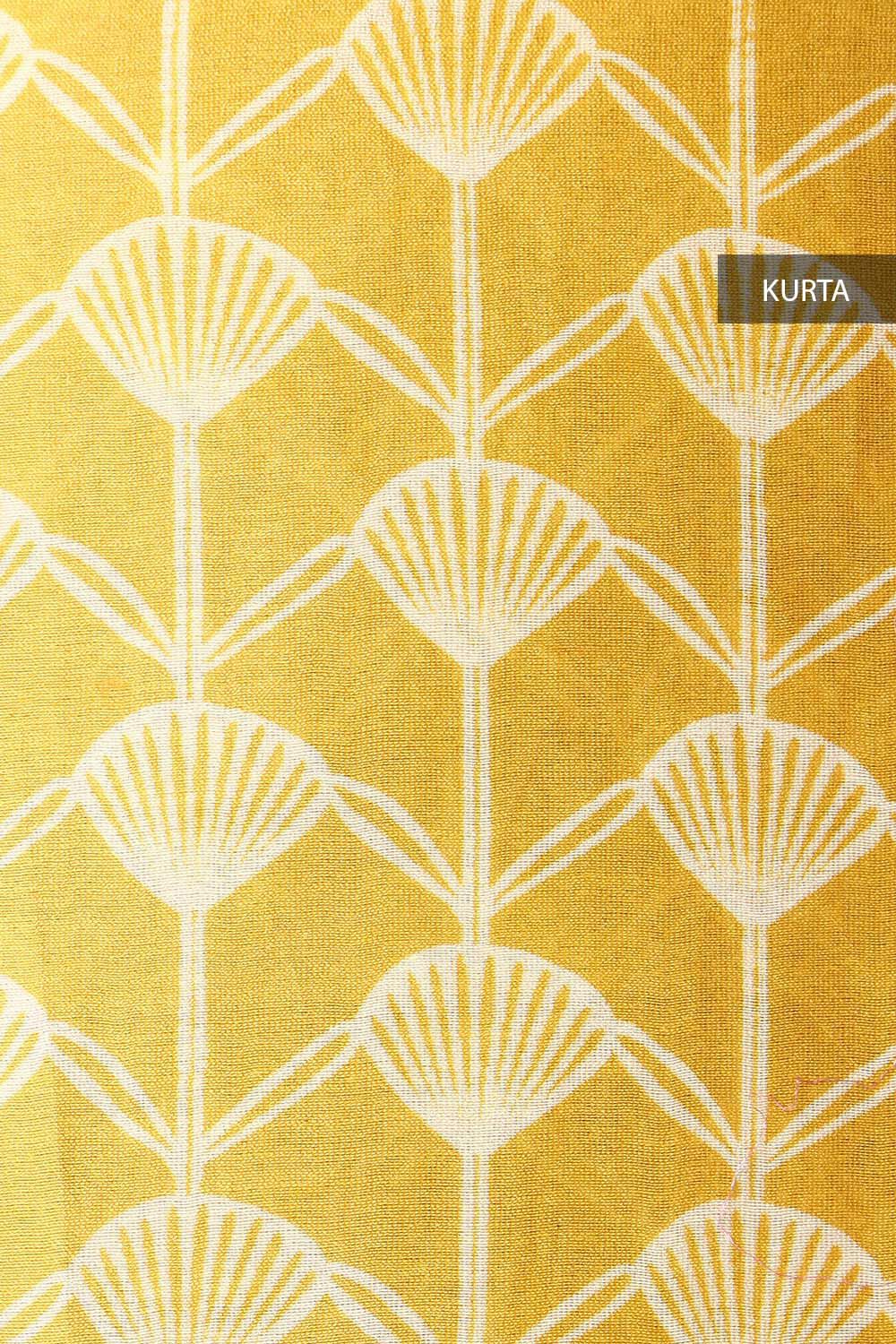 Yellow Silk Cotton Printed Unstitched Suit Set image number null