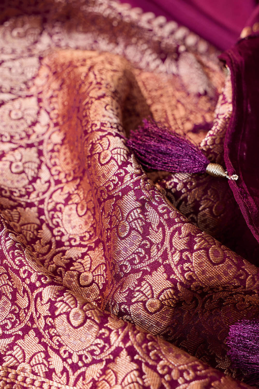 Purple Woven Design Pure Viscose Saree image number null