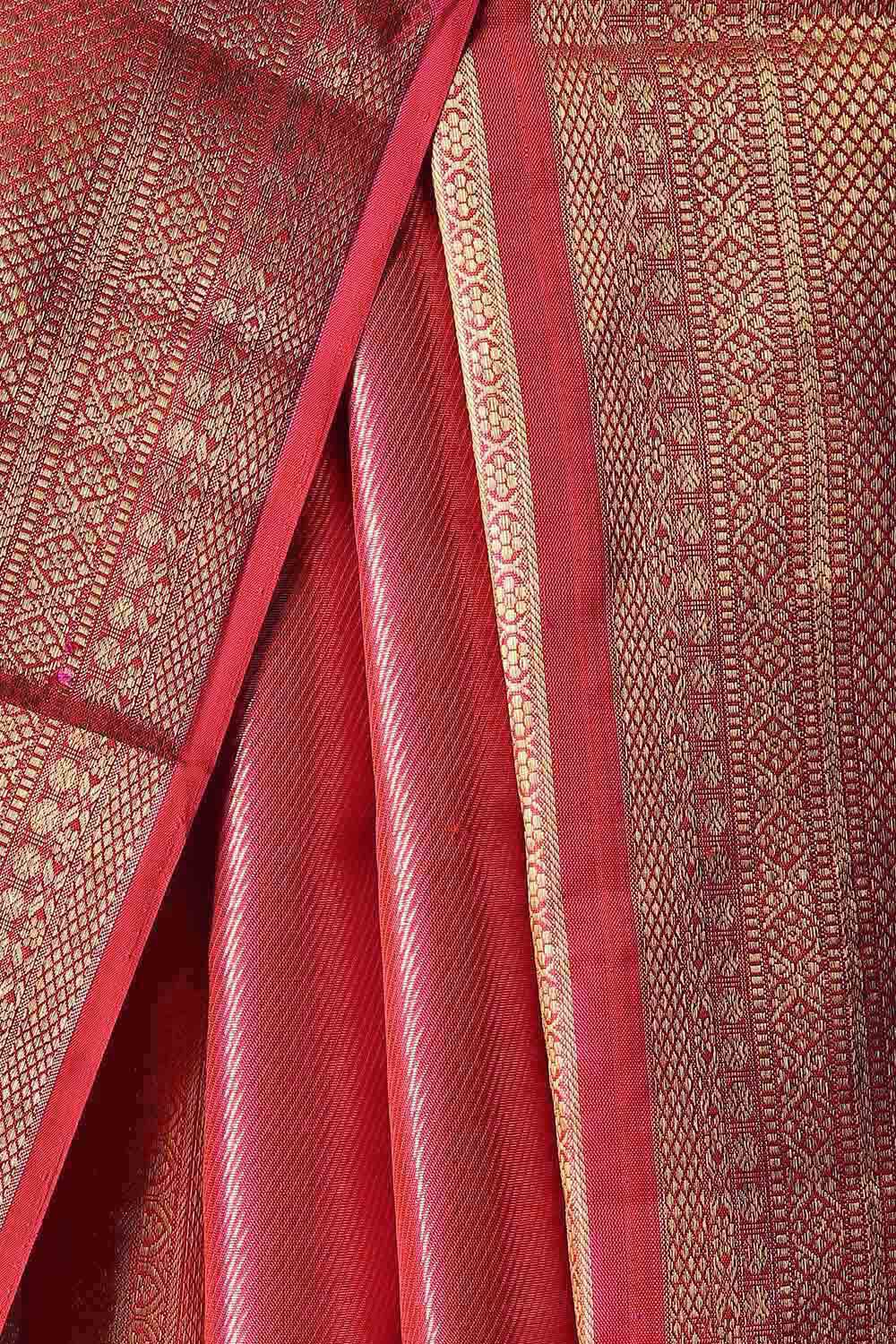 Light Orange Pure Silk Kanjivaram Saree image number null