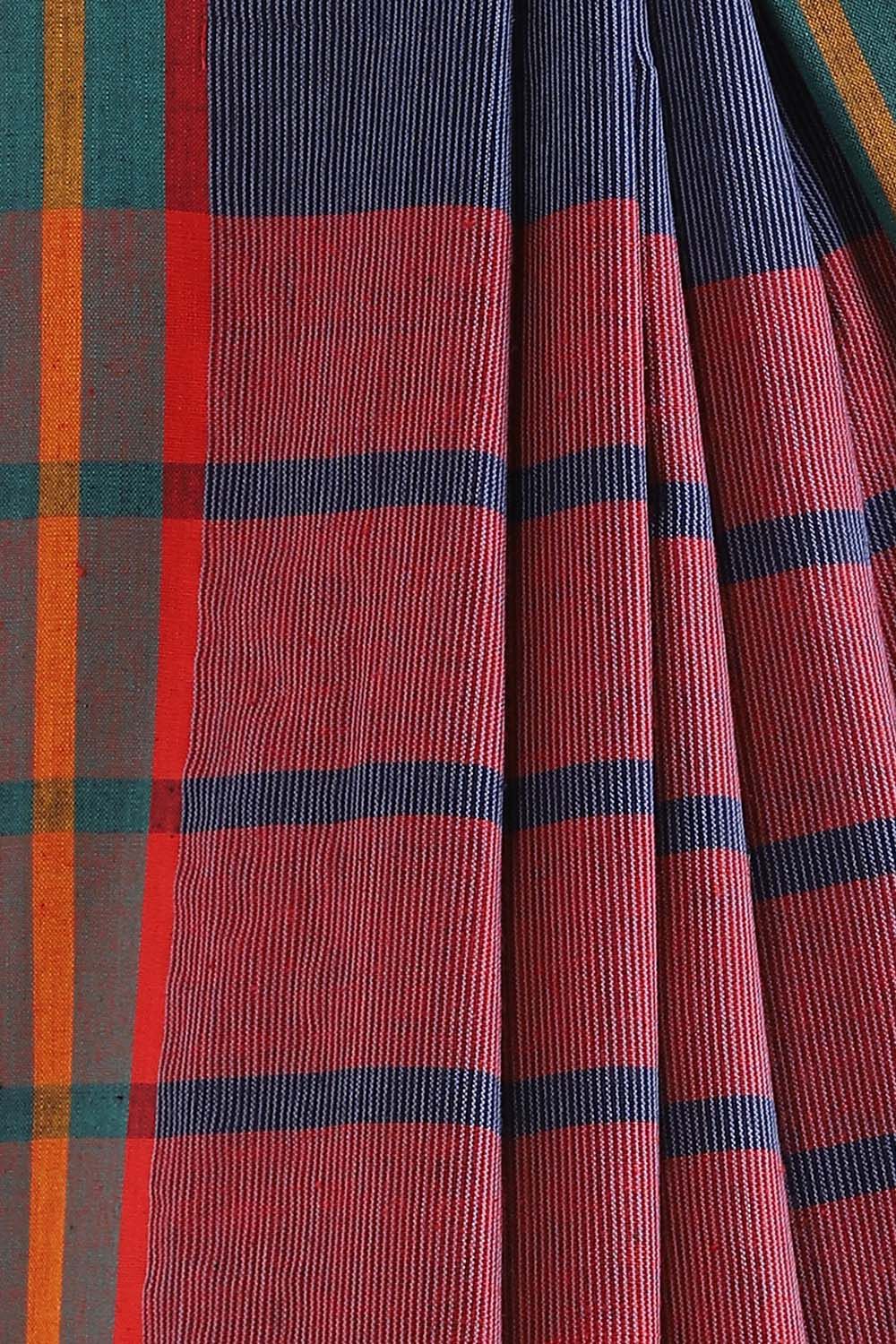 Blue Pure Cotton Bengal Saree image number null