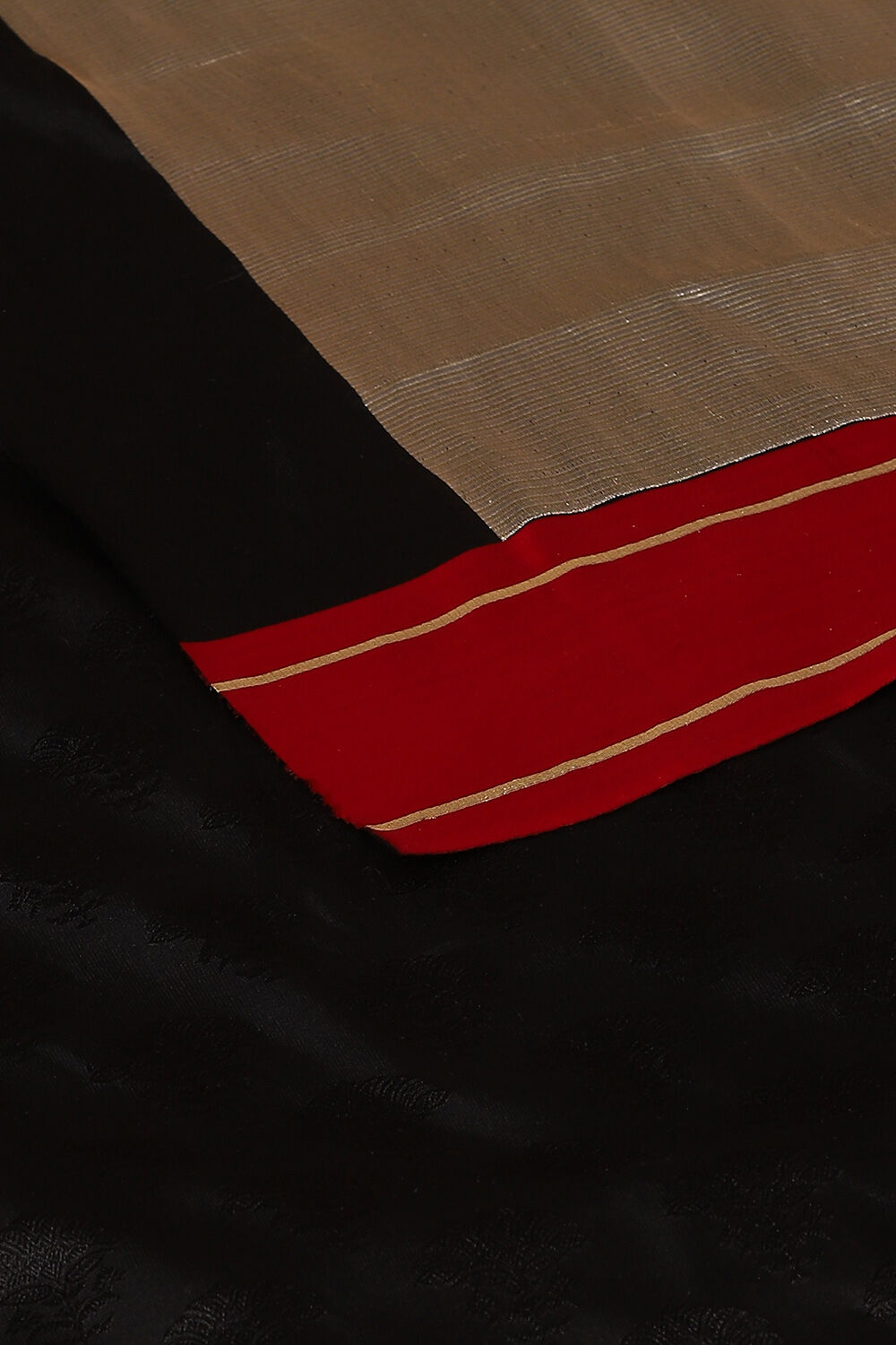 Black Pure Silk Banarasi Tanchoi Saree image number null