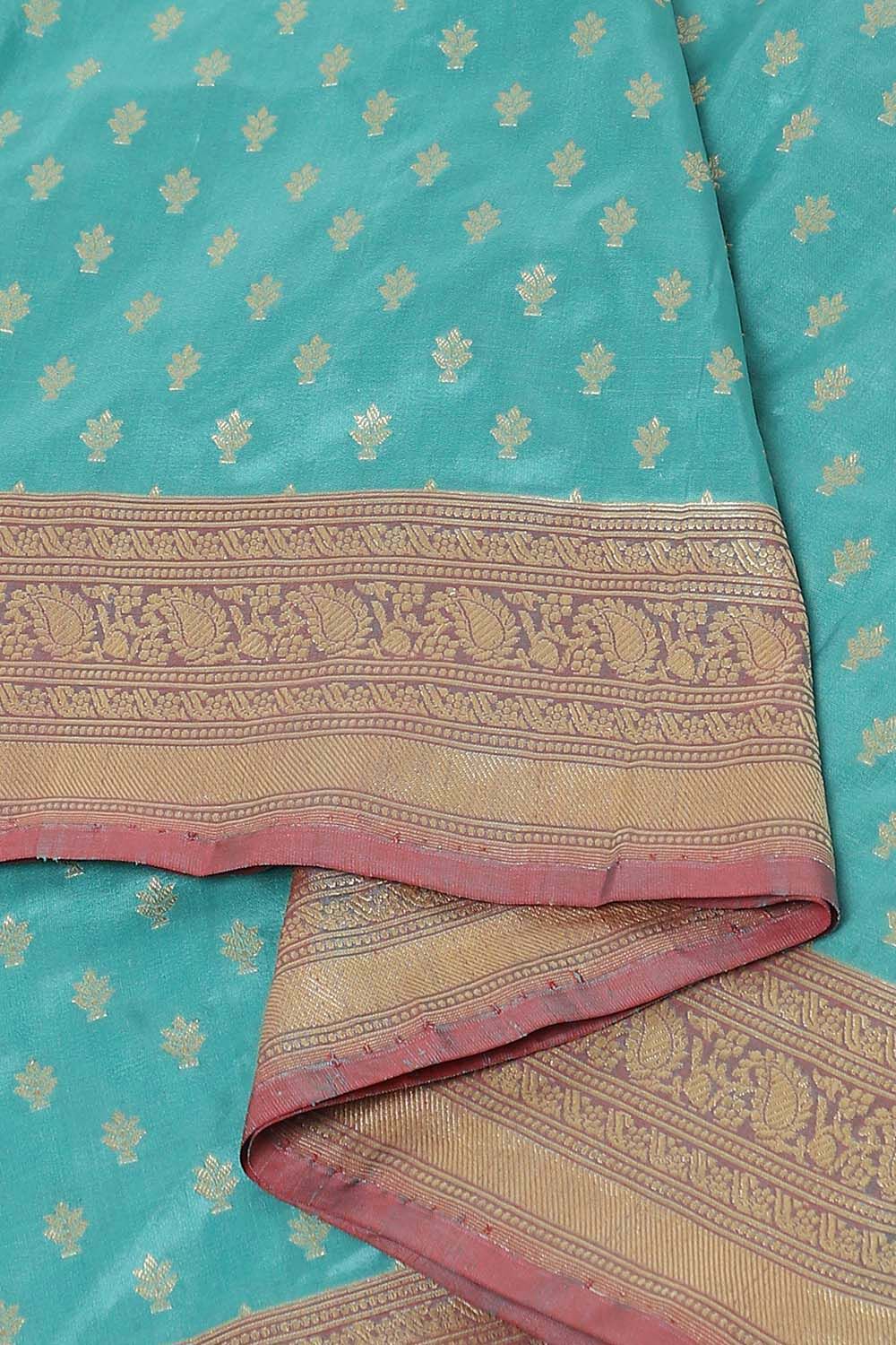 Light Blue Pure Silk Banarasi Saree image number null