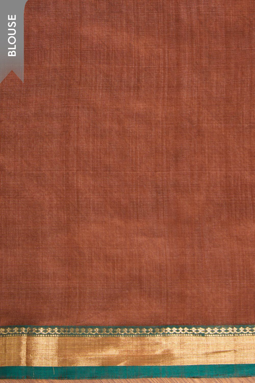 Brown Woven Pure Silk Cotton Chanderi Saree image number null