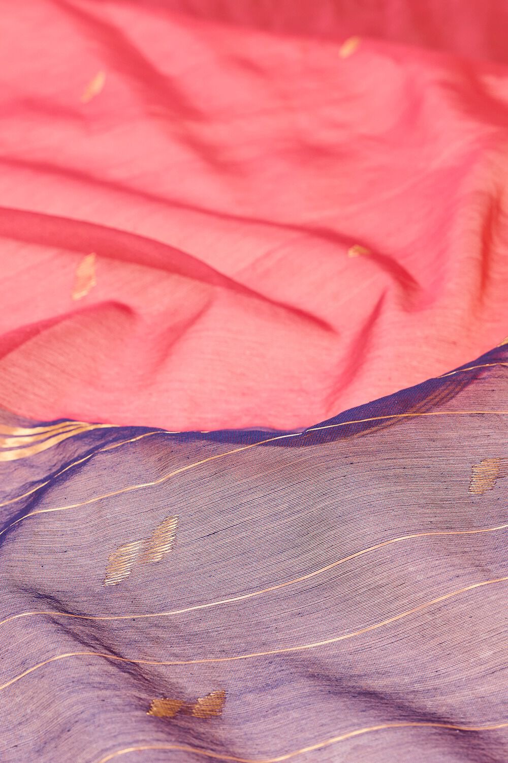 Pink Woven Pure Silk Cotton Chanderi Saree image number null
