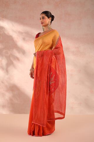 Multicoloured Pure Silk Cotton Embroidery Saree thumbnail image number null