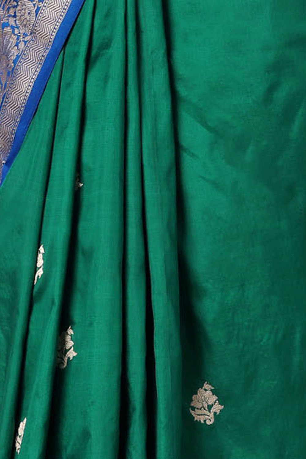 Dark Green Pure Silk Banarasi Saree image number null