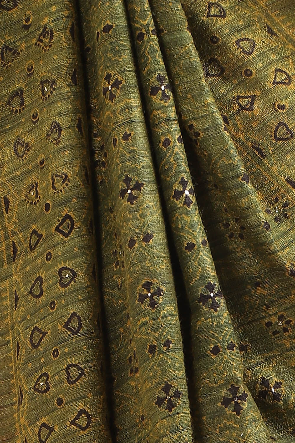 Dark Red Pure Tussar Vanya Ajrakh Printed Saree image number null