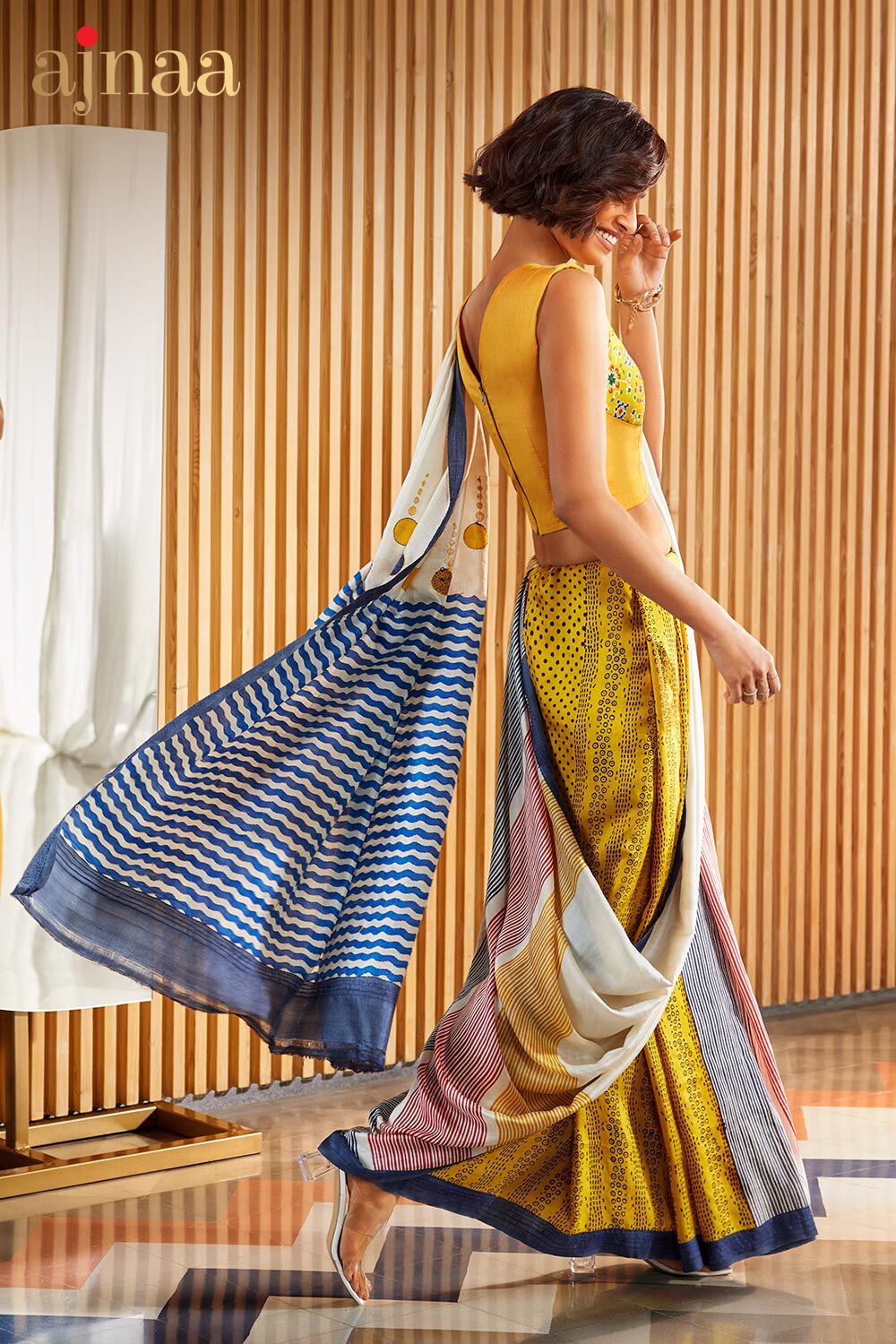 Multicolored Pure Silk Hand Painted Saree image number null