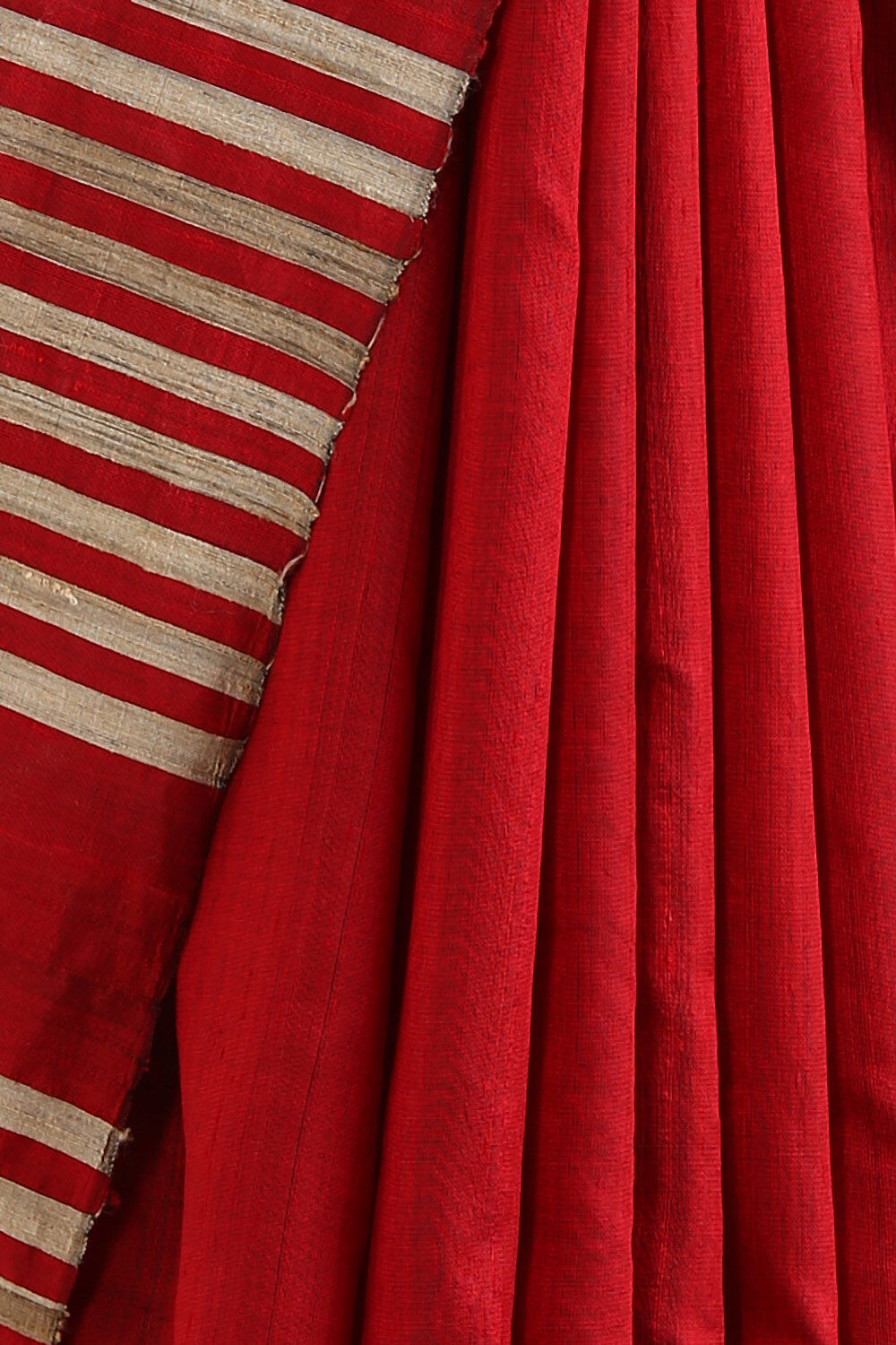 Dark Pure Red Silk Woven Saree image number null
