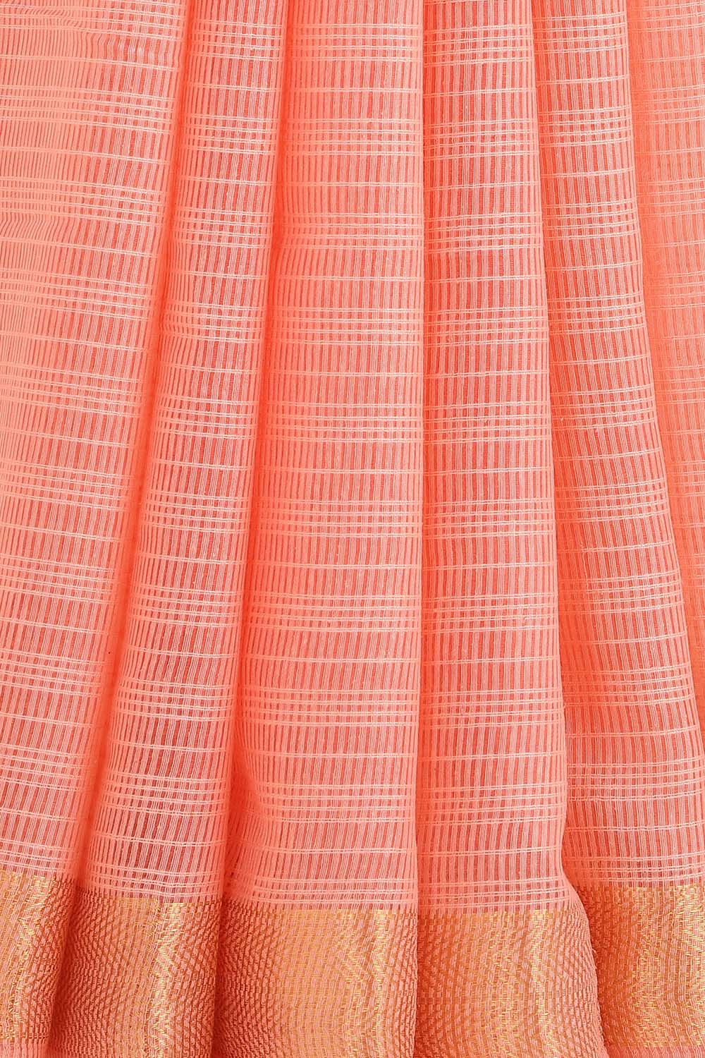 Orange Pure Silk Woven Saree image number null