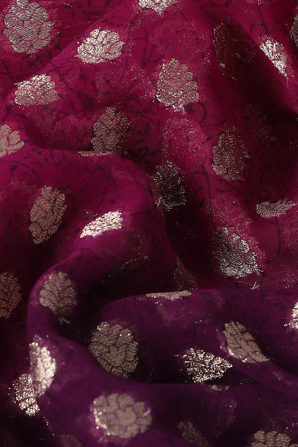 Violet Viscose Pure Georgette Banarasi Saree image number null