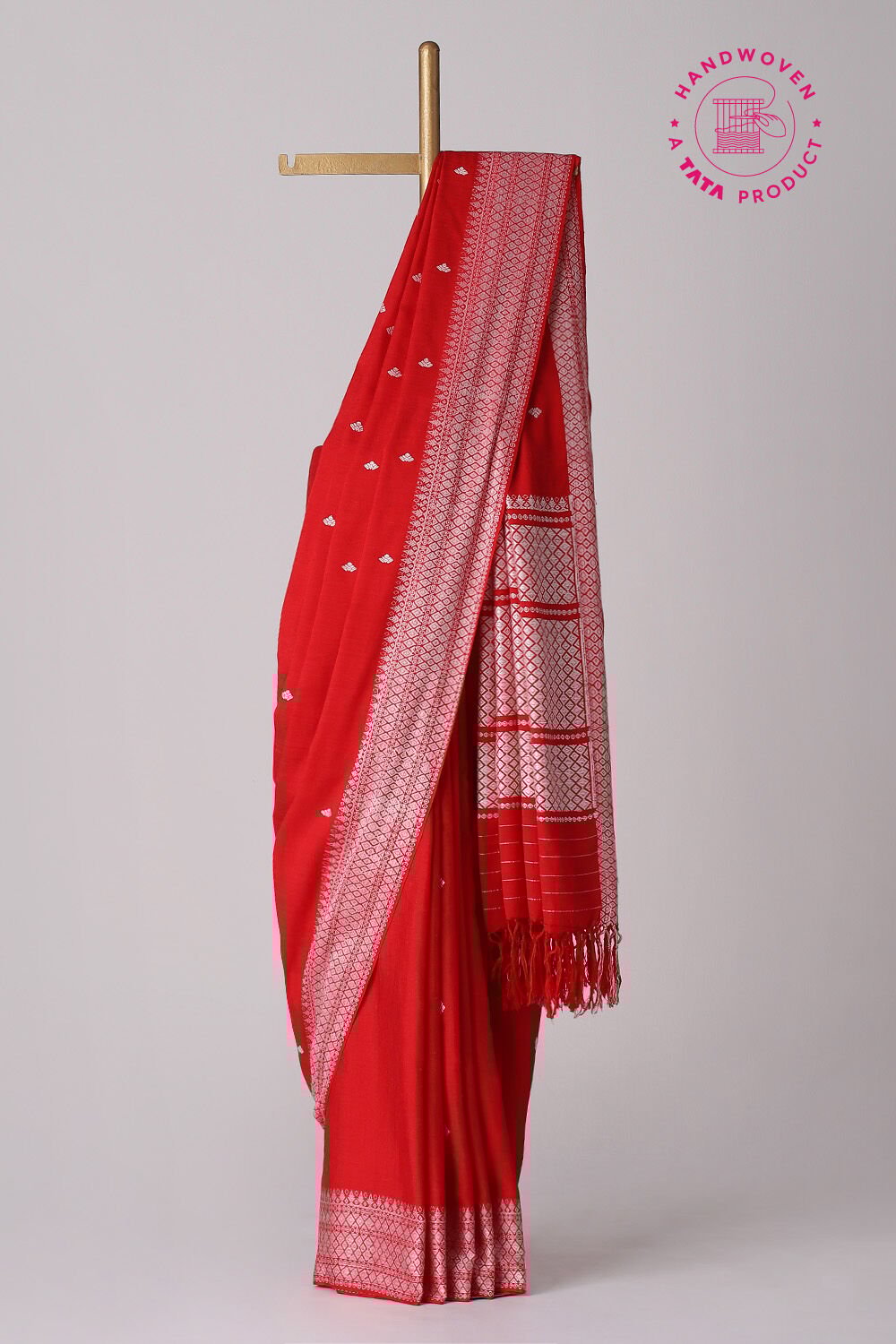 Red Modal Eri Assam Saree image number null
